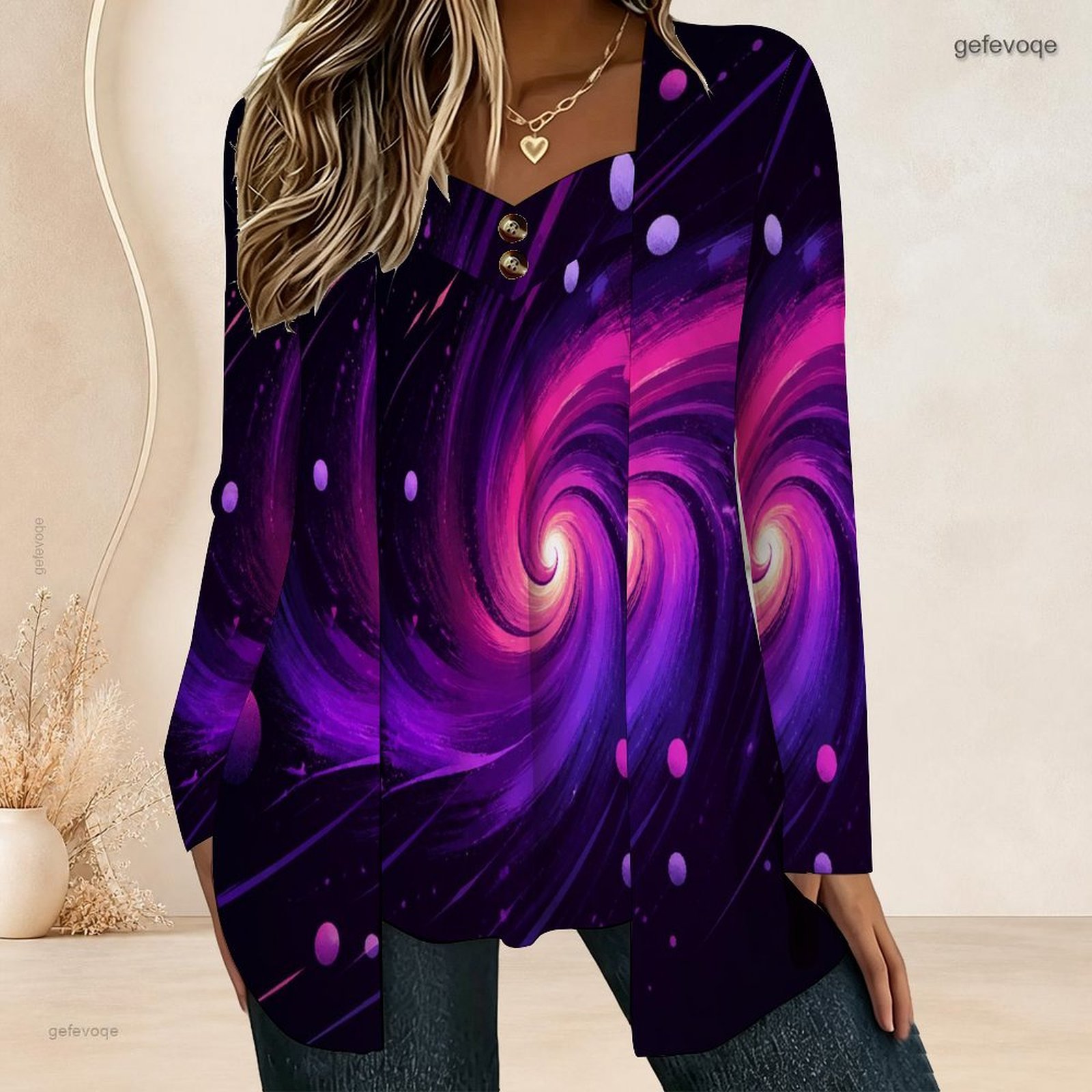 Blouses - Women Fake Two Piece Long Sleeve