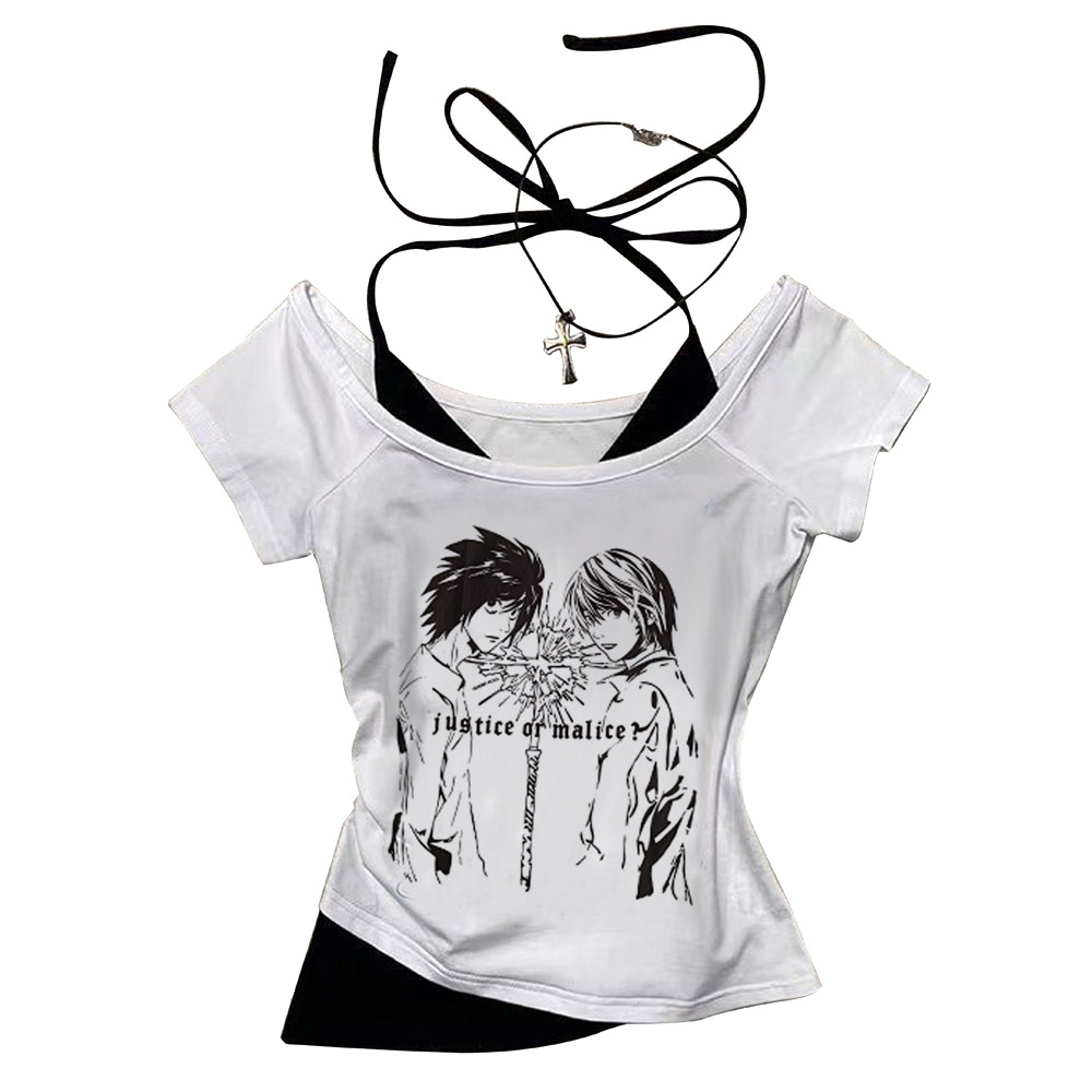 Death Note Gothic Grunge Crop  - Y2K Graphic Baby Tee Crop recension och pris