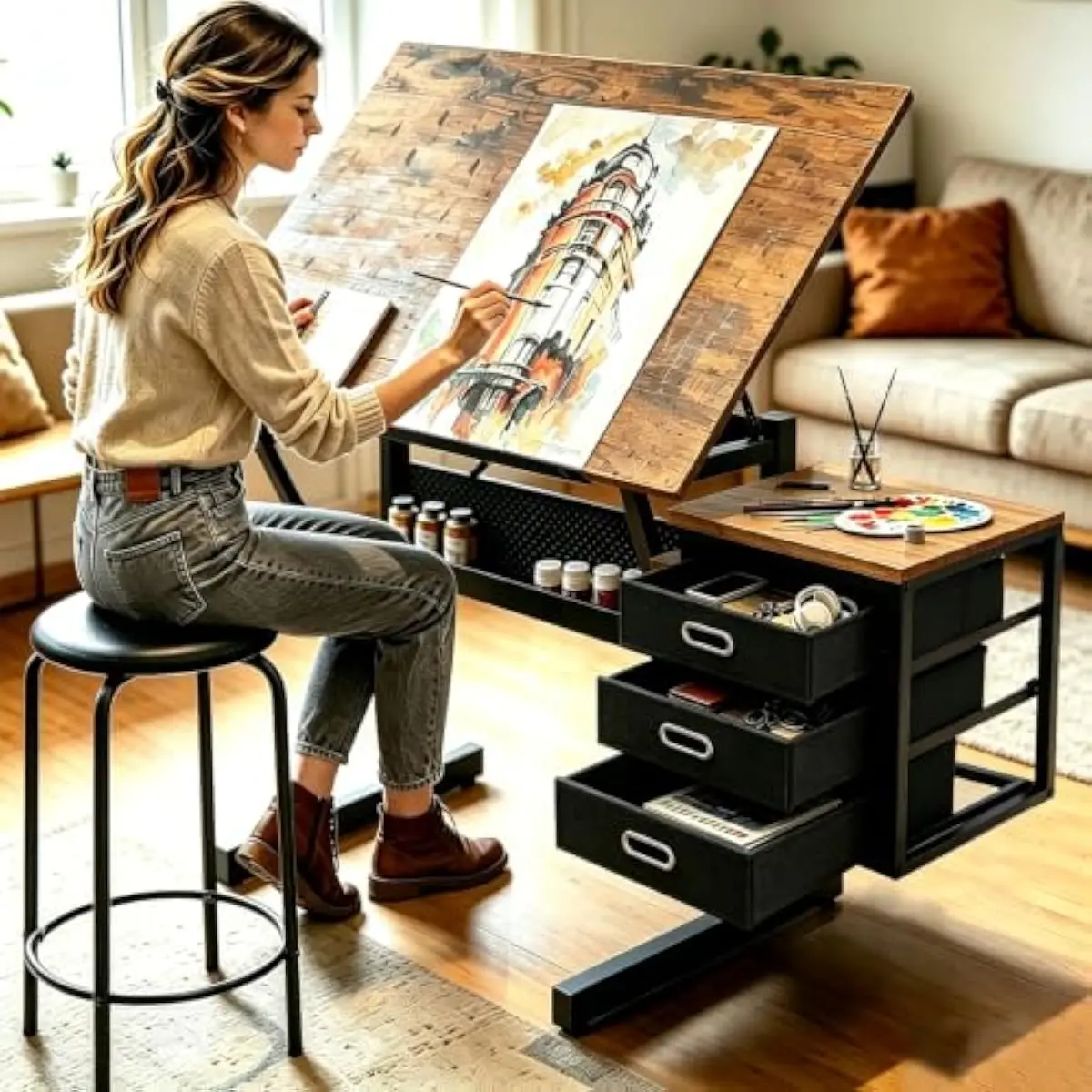Drafting Desk with Adjustable  - Tops recension och pris