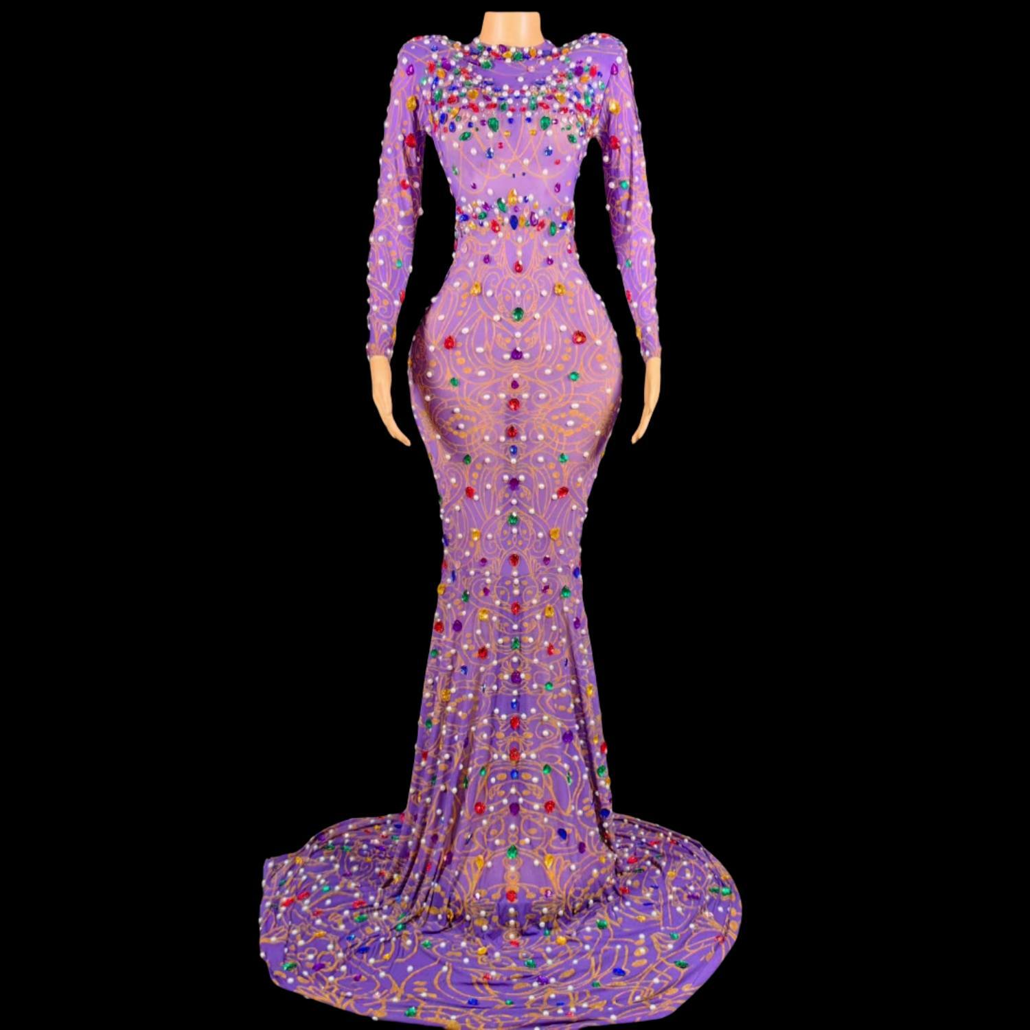 Sparkly Rhinestones Purple Mer - Sparkly Rhinestone Club Party Dress recension och pris
