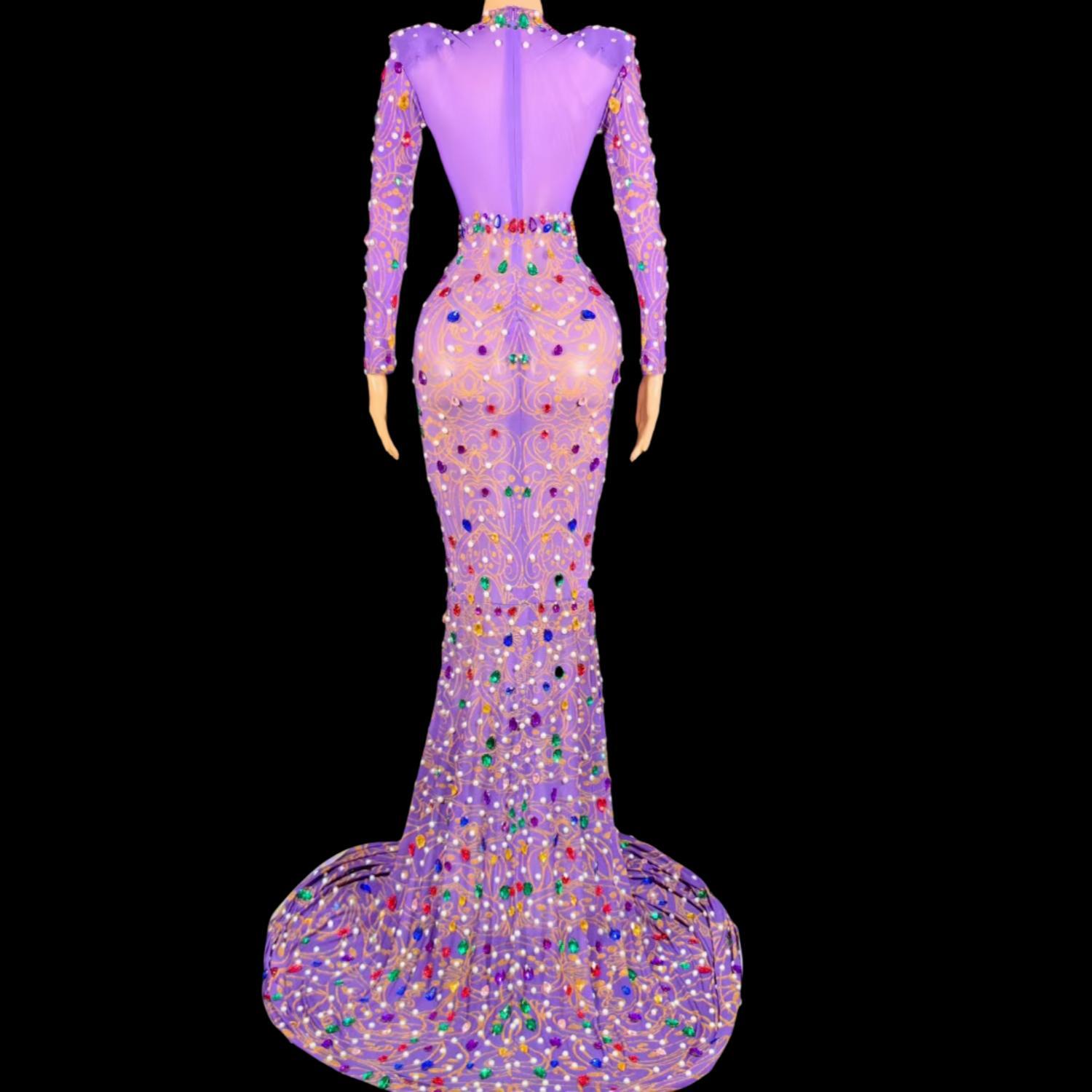 Sparkly Rhinestones Purple Mer - Sparkly Rhinestone Club Party Dress recension och pris