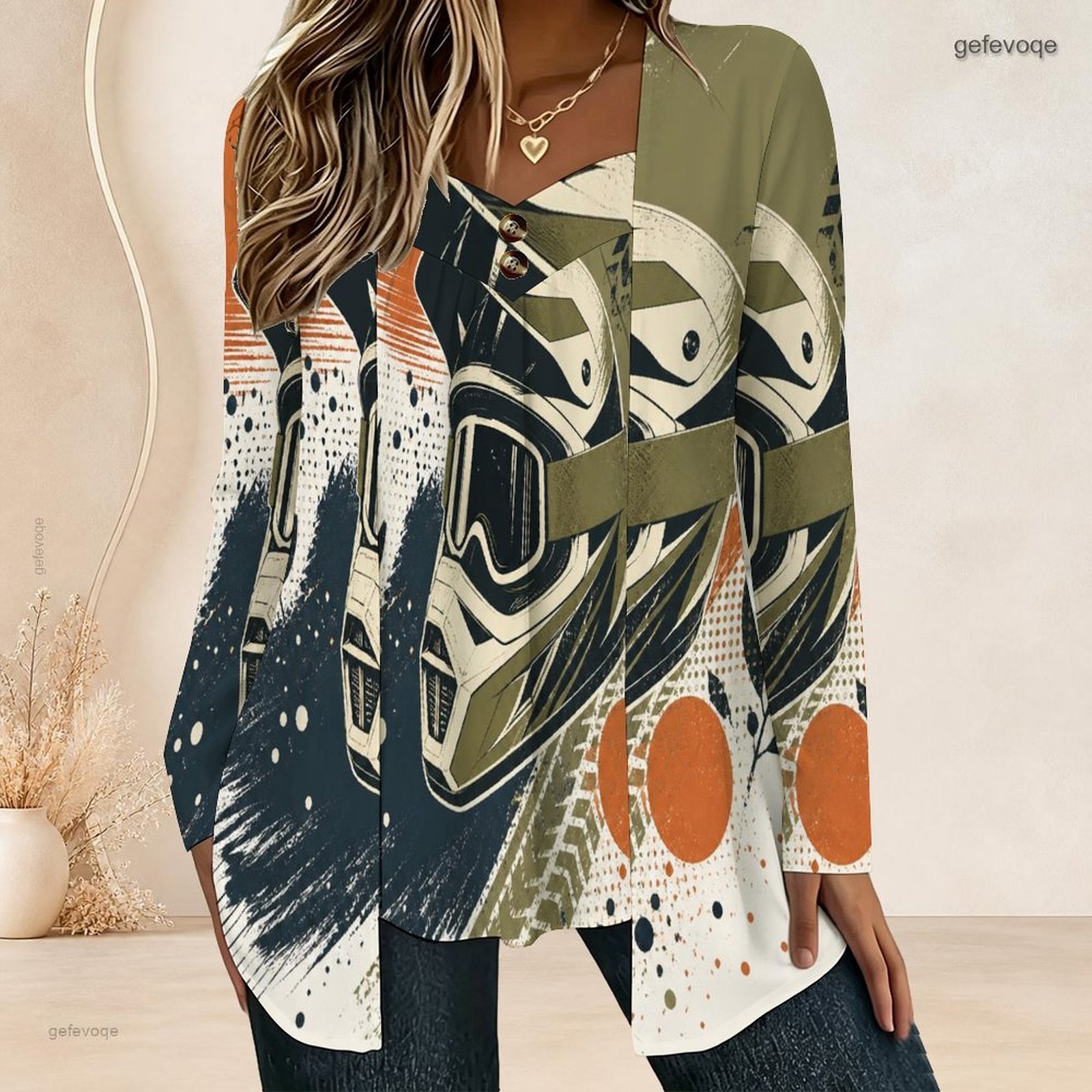 Women Fake Two Piece Long Slee - Blouses recension och pris