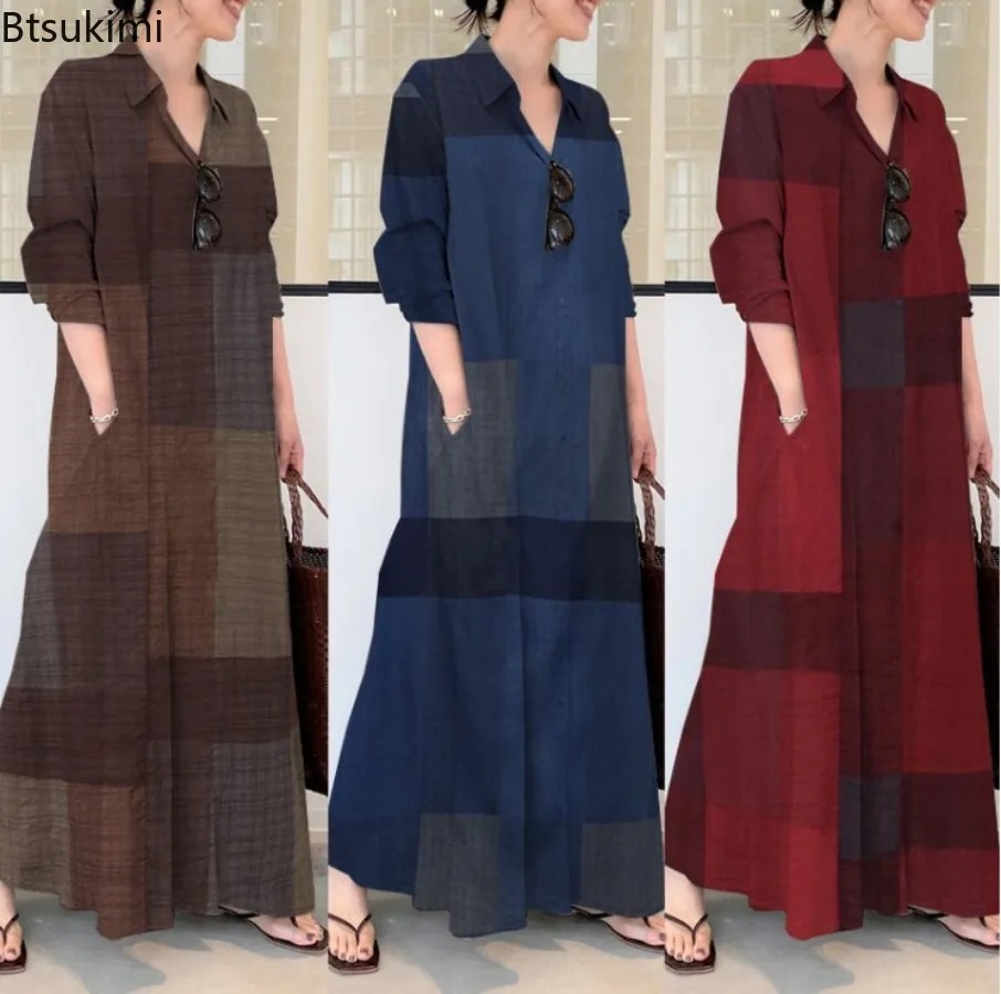 Fashion New Shirt Dress Women  - Casual Loose Linen Shirt Dress recension och pris