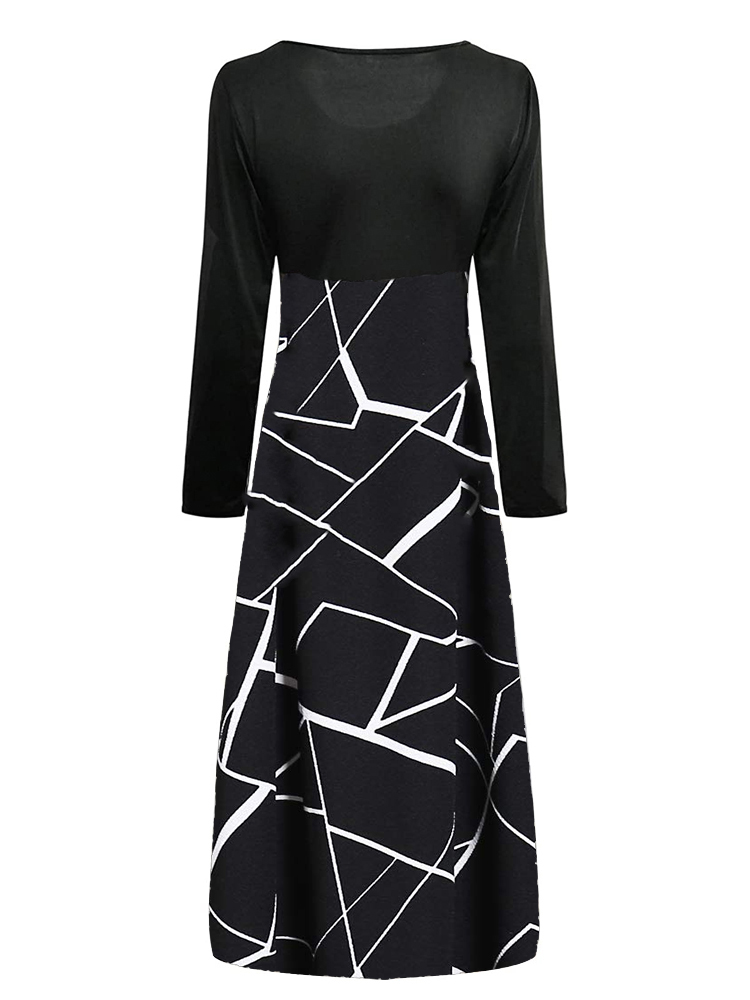 Elegant Black White Simple Pri - French Vintage Floral Midi Dress recension och pris