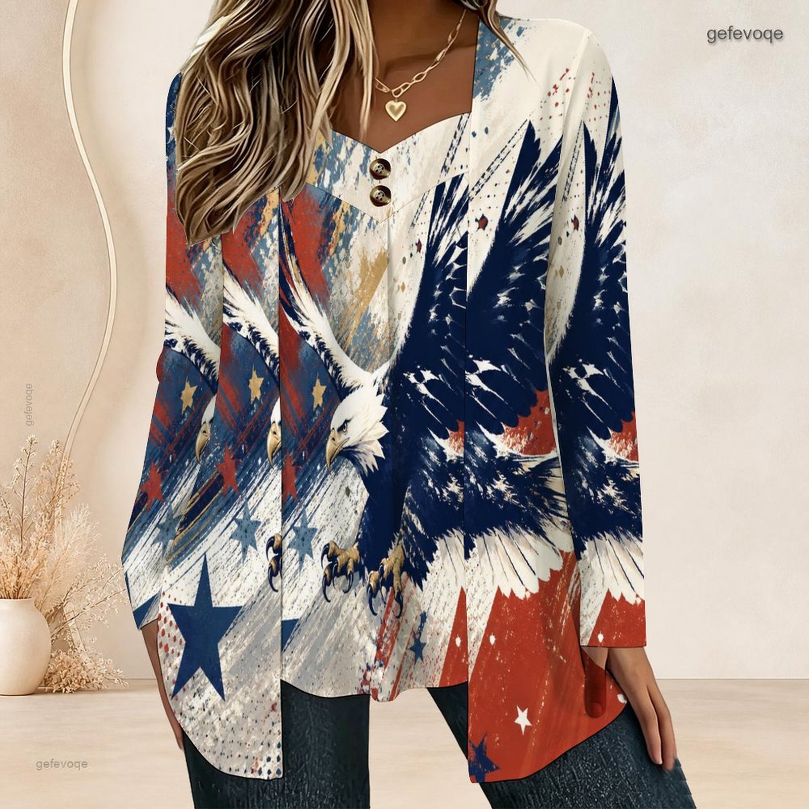 Women Fake Two Piece Long Slee - Blouses recension och pris