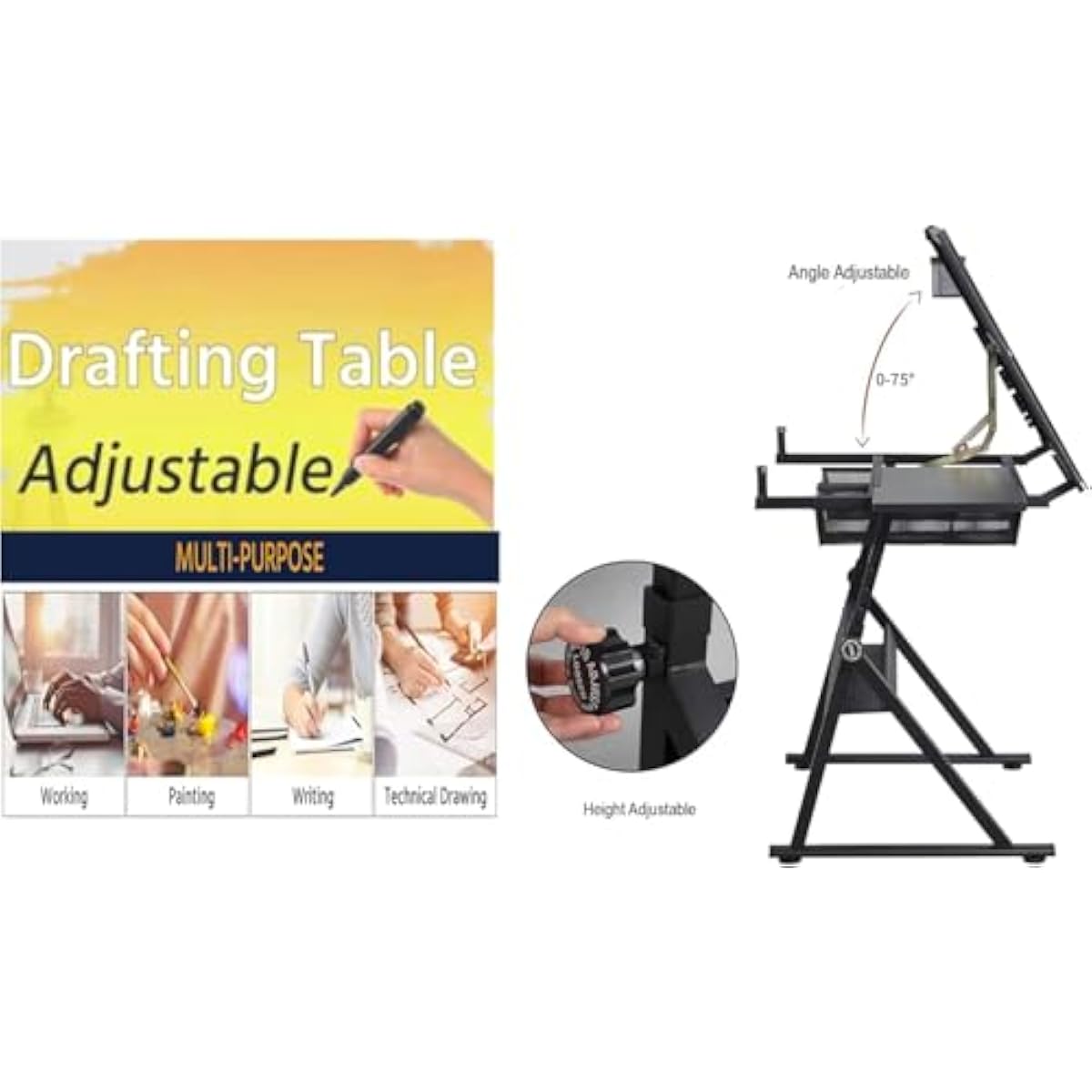 Adjustable Height Drafting Des - Tops recension och pris
