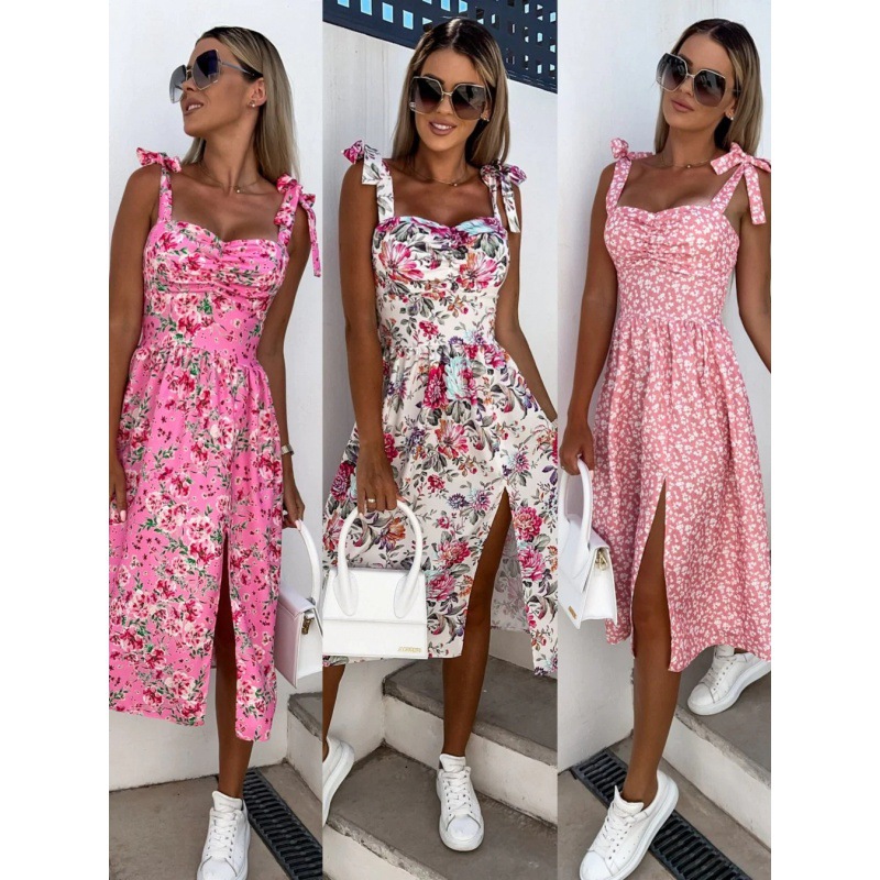 Women Summer Dress Sexy Floral - French Vintage Floral Midi Dress recension och pris