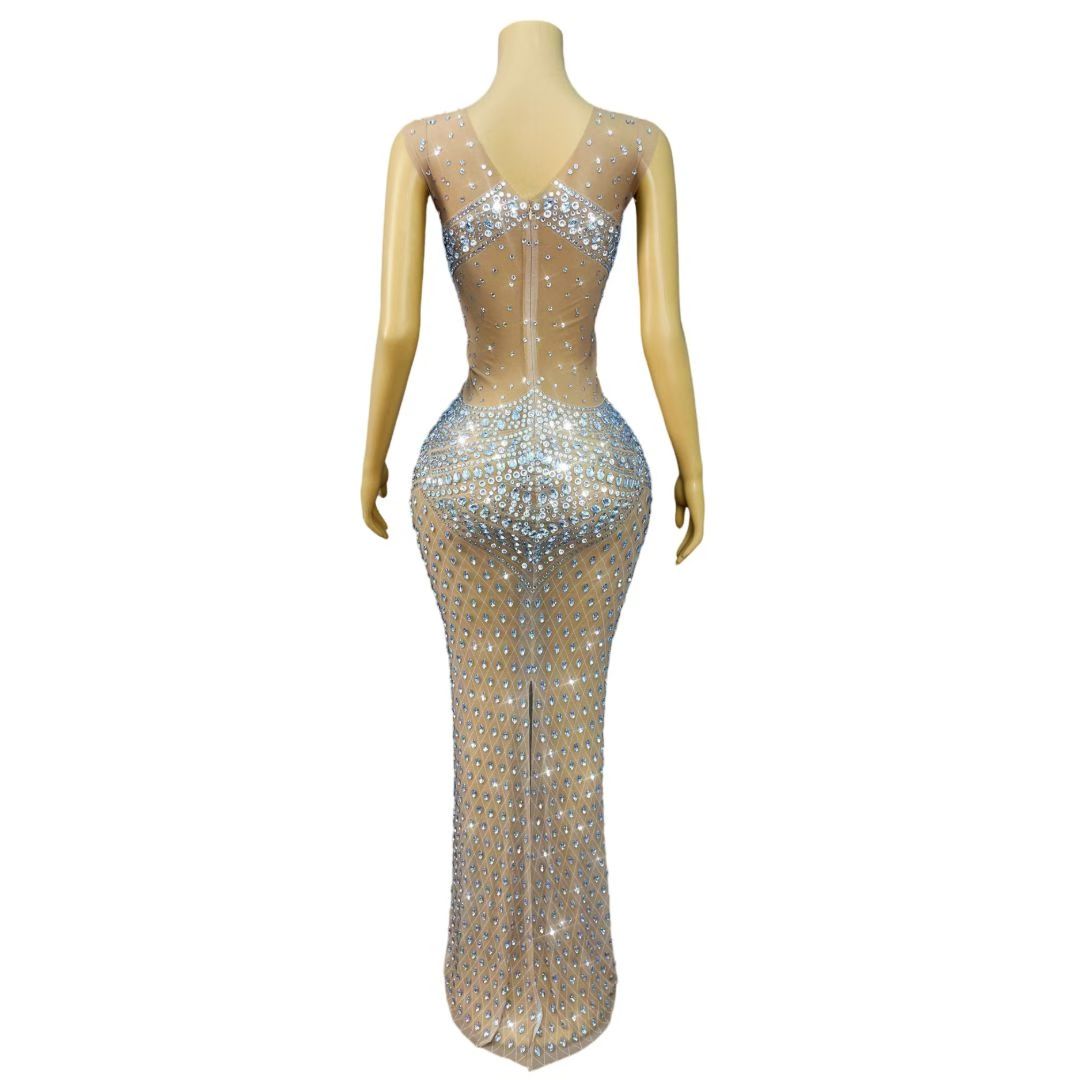 Women Sparkly Rhinestone Sleev - Sparkly Rhinestone Club Party Dress recension och pris