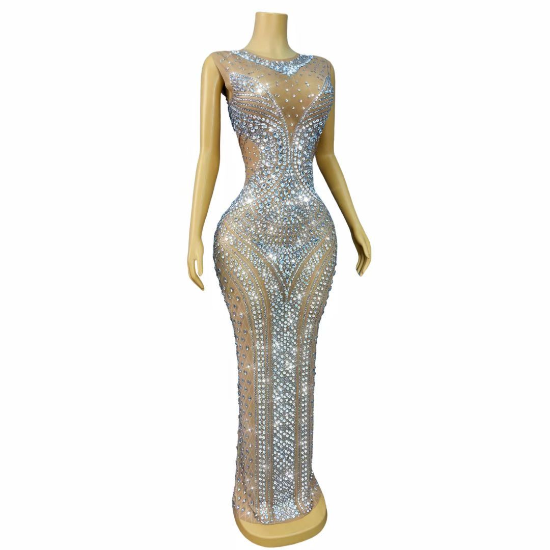 Women Sparkly Rhinestone Sleev - Sparkly Rhinestone Club Party Dress recension och pris