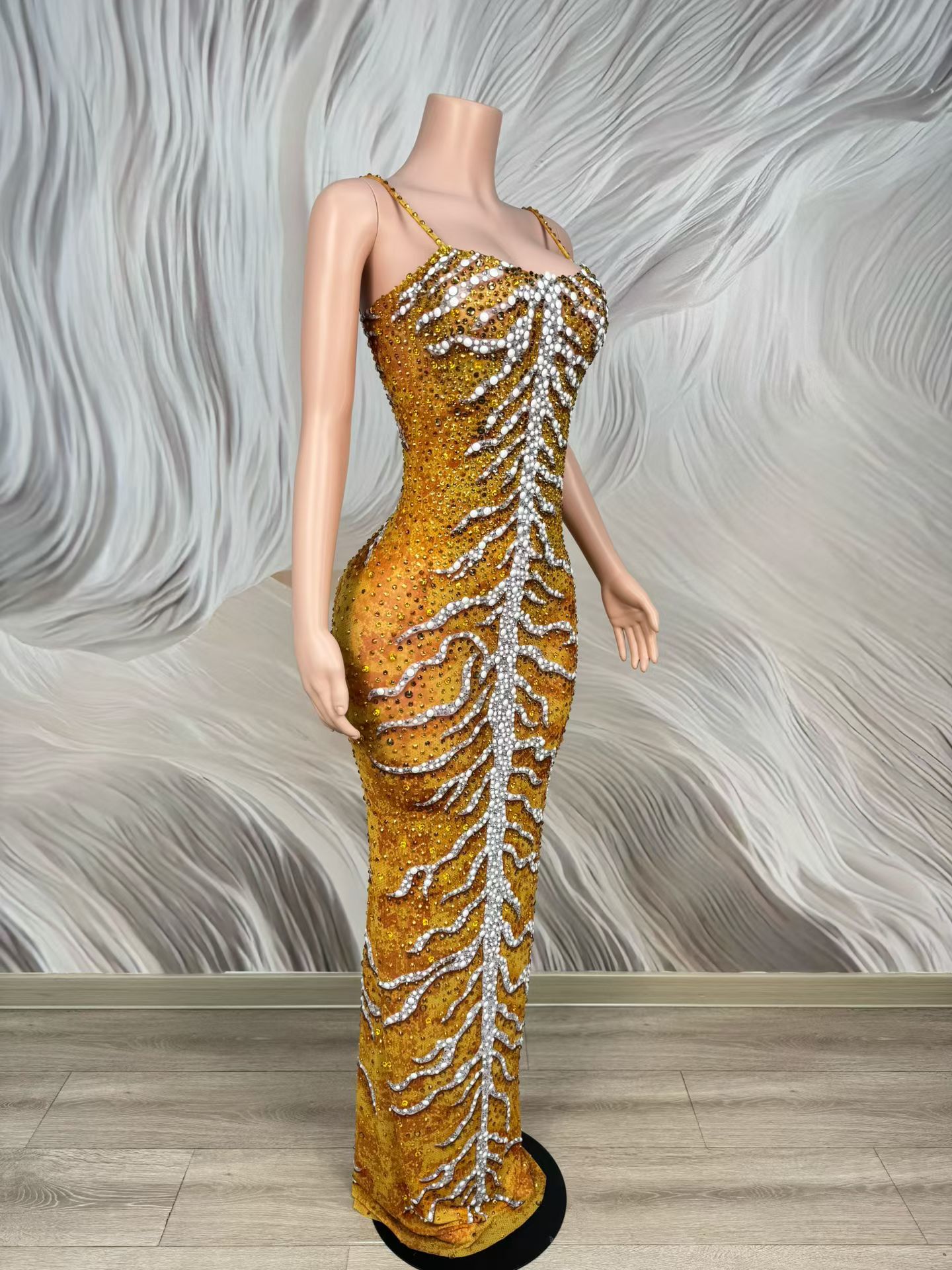 Luxury Rhinestone Sparkly Span - Sparkly Rhinestone Club Party Dress recension och pris