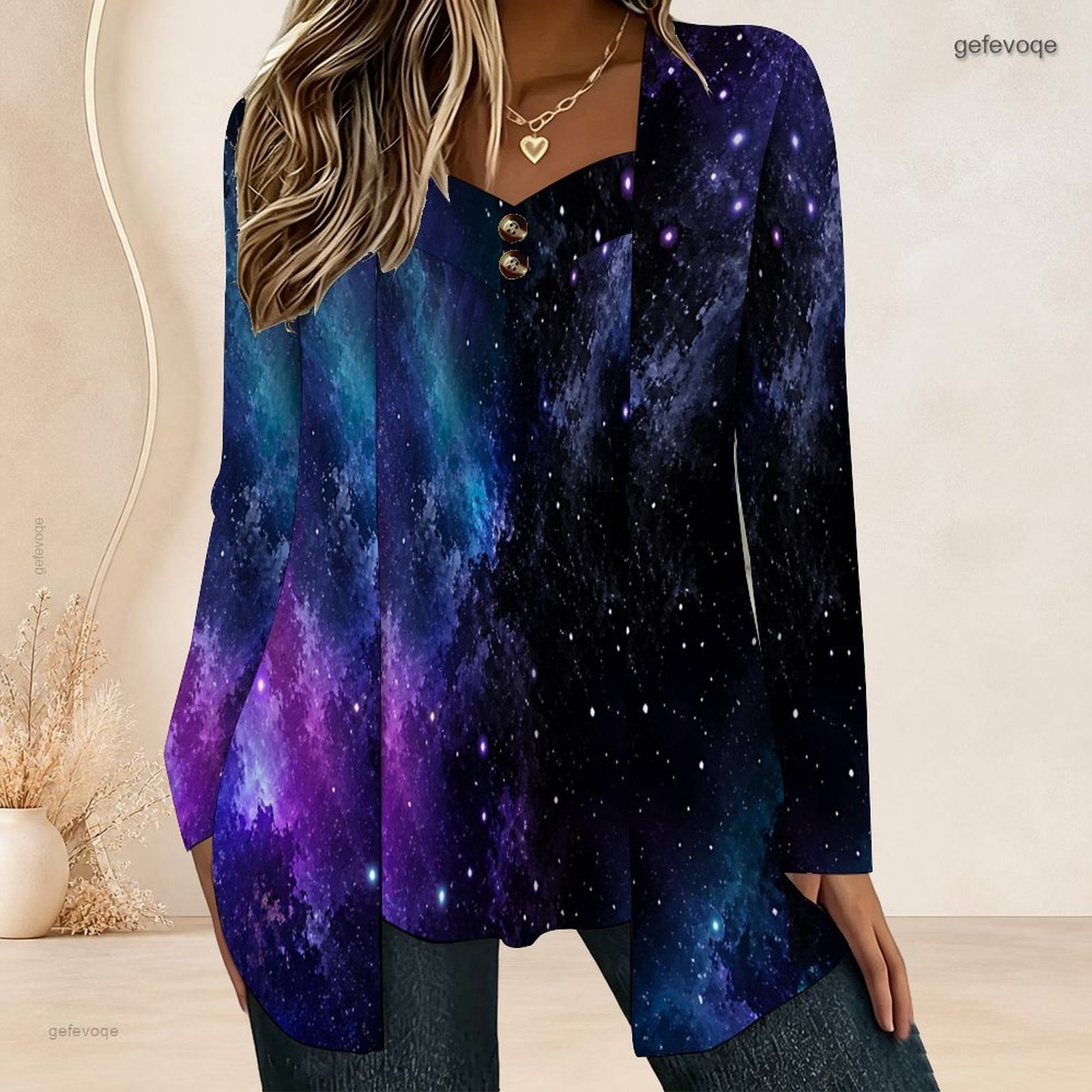 Women Fake Two Piece Long Slee - Blouses recension och pris