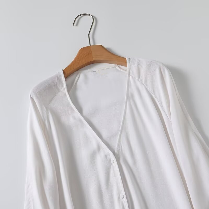 Dave&Di Moroccan Retro Linen L - Casual Loose Linen Shirt Dress recension och pris