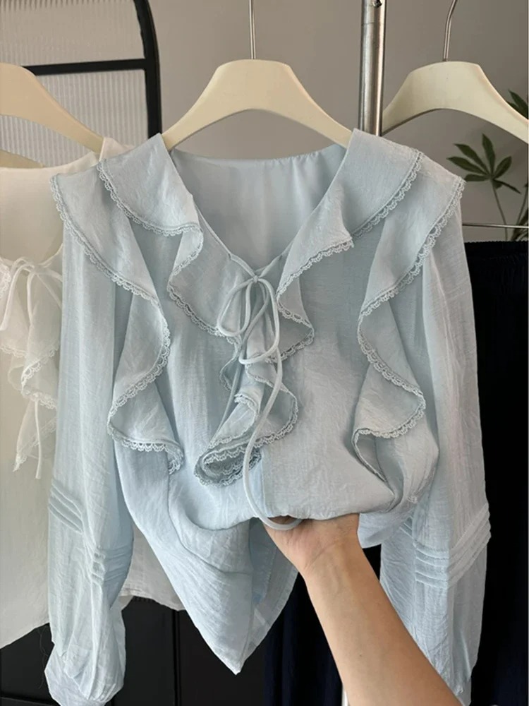 French V-Neck Chic Long Sleeve - Blouses recension och pris