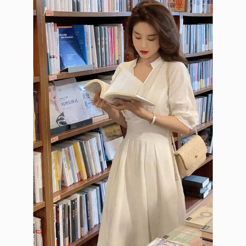 2024 Chic Unique High-End Desi - Casual Loose Linen Shirt Dress recension och pris
