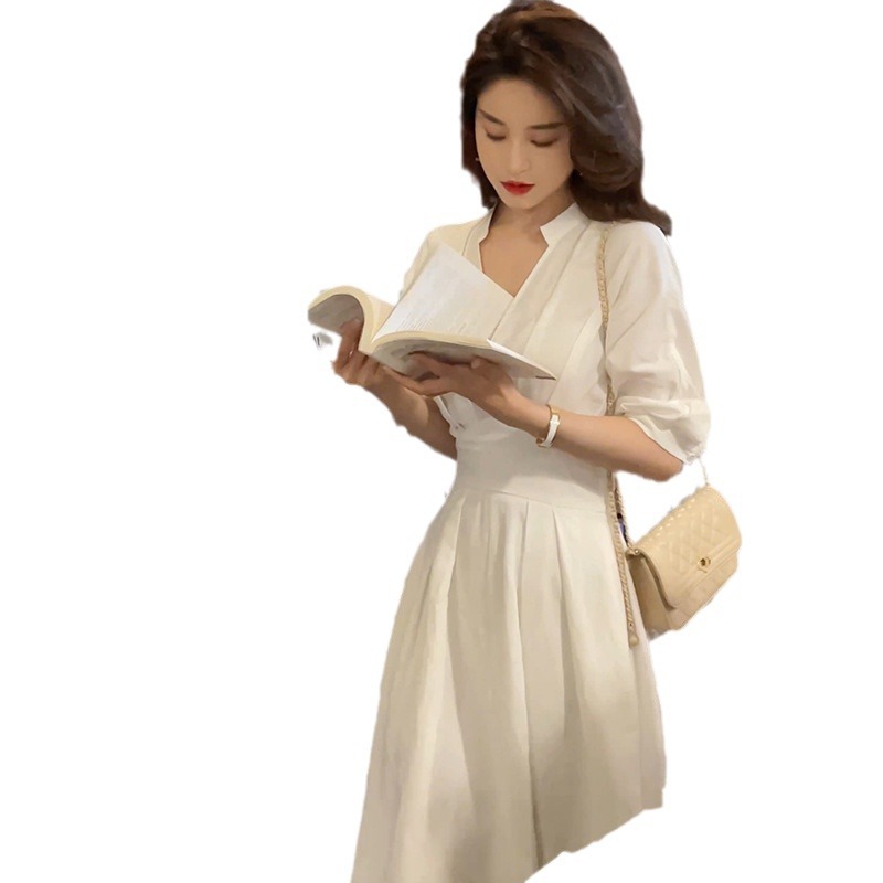 2024 Chic Unique High-End Desi - Casual Loose Linen Shirt Dress recension och pris