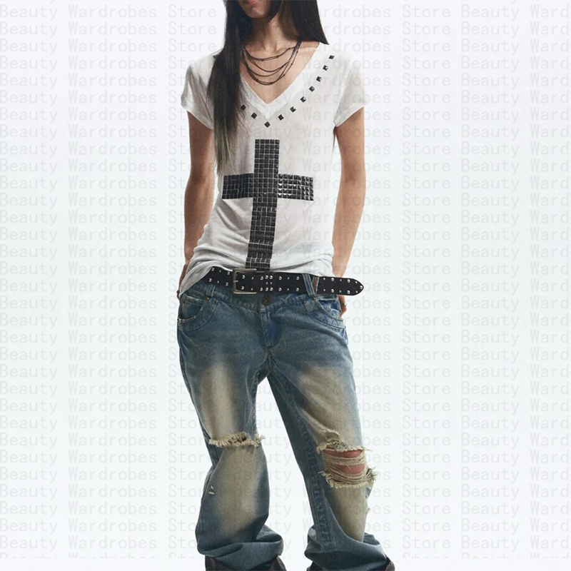 Rock Goth Unique Top Y2k Crop  - Y2K Graphic Baby Tee Crop recension och pris