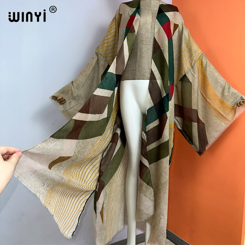 WINYI kimono summer boho print - Boho Summer Beach Maxi Dress recension och pris