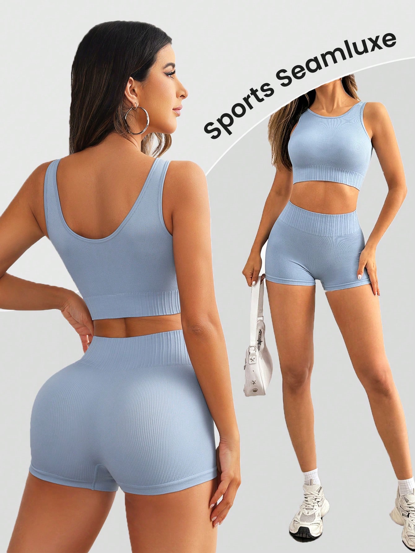 Women Seamless Ribbed Yoga Set - Seamless Ribbed Workout Tank Top recension och pris